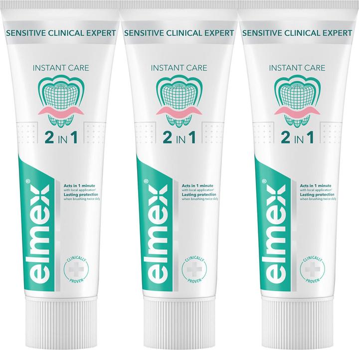 Elmex Zahnpasta Sensitive Clinical Expert Instant Care Trio 3 x 75 ml (75 ml)