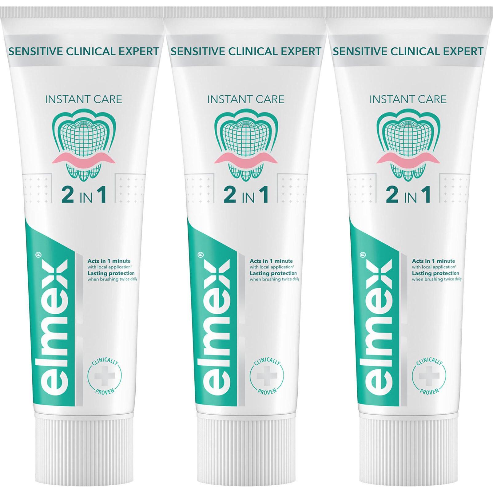 Elmex, Dentifricio, Zahnpasta Sensitive Clinical Expert Instant Care Trio 3 x 75 ml (75 ml)