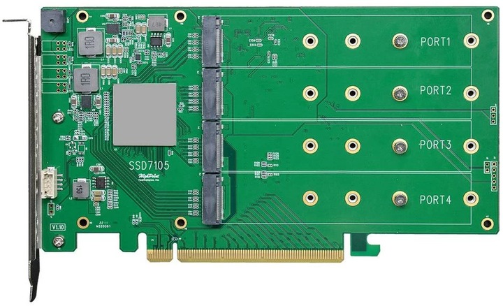 Actual product image HighPoint HighP SSD7105 PCIe 3.0 x16 4-P M.2 NVMe
