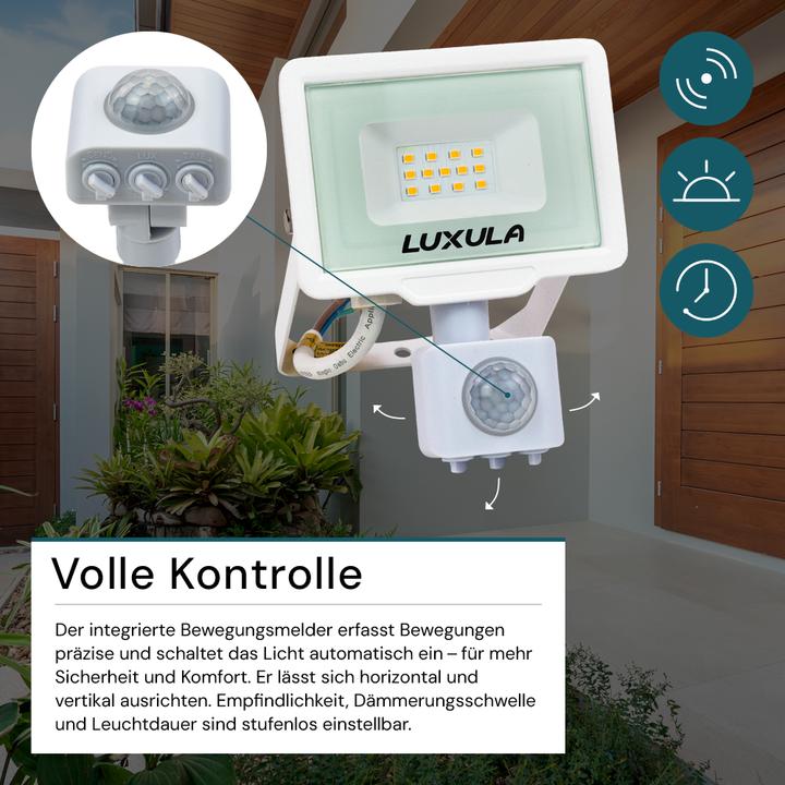 Actual product image Luxula LED floodlight with motion detector (1000 lm, IP65)