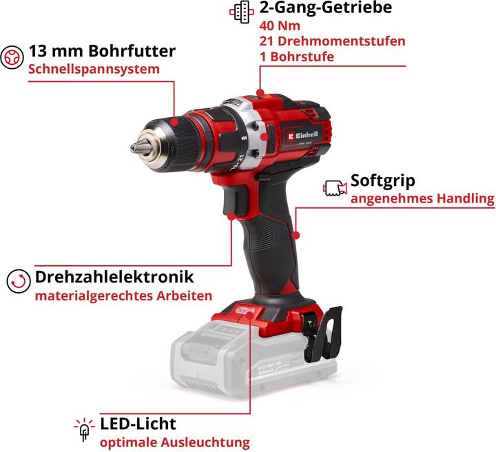 Image du produit Einhell TE-CD 18/40 Li-Solo (Perceuse-visseuse)