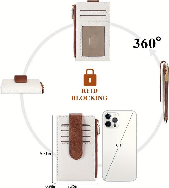 Produktbild Only-Bags.Store 1 Stück. Vintage-Kartenetui, mehrere Kartenfächer, RFID-gesicherte Mini-Geldbörse