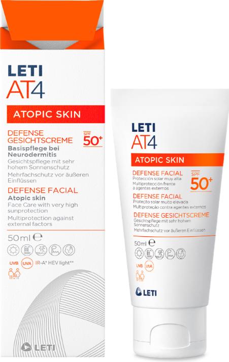 Immagine prodotto Leti LETIAT4 Defense Face Cream SPF 50+, 50 ml Crema, 50 ml Crema (Crema solare viso, SPF 50+, 50 ml)