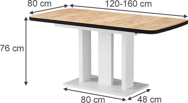 Image du produit Vicco Table de salle à manger Fenaro (80 x 120 x 77.30 cm)