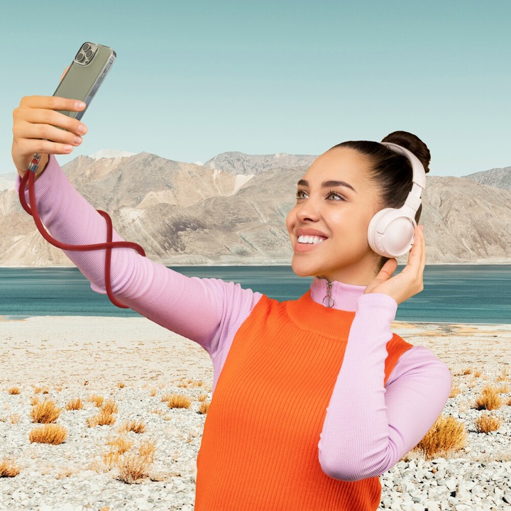 Produktbild prio Universelles Handy-Umhängeband 0.7m rot