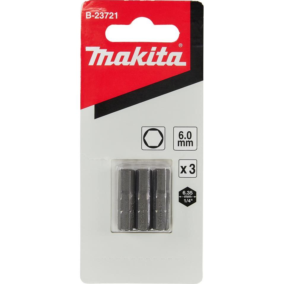 Thumbnail - Makita, Bits, 6-KT Bit 6,0x25mm (6,0x25mm)