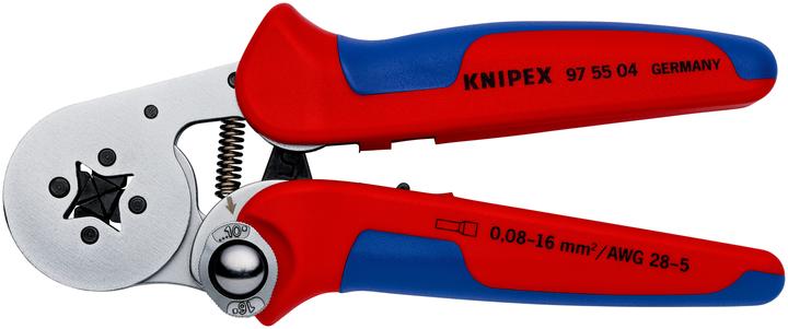 Productafbeelding Knipex Zelfinstellende krimptang voor adereindhulzen met zijaansluiting 97 55 04 (175 mm)
