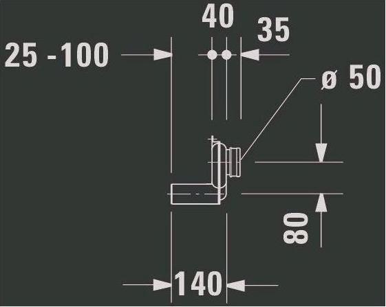 Produktbild Duravit Absaugesiphon weiss Abgang waagerecht (verdeckt) (Absaugsiphon)