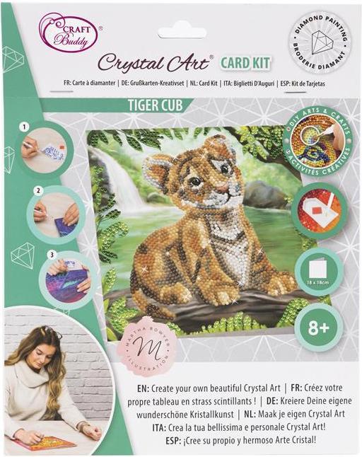 Immagine prodotto Craft Buddy Cucciolo di tigre, biglietto d'arte in cristallo 18x18 cm