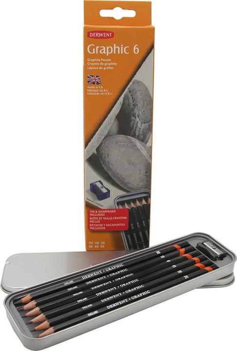 Actual product image Derwent Graphic pen set 6 (2H, HB, 2B, 4B, 6B, 8B, 6 x)