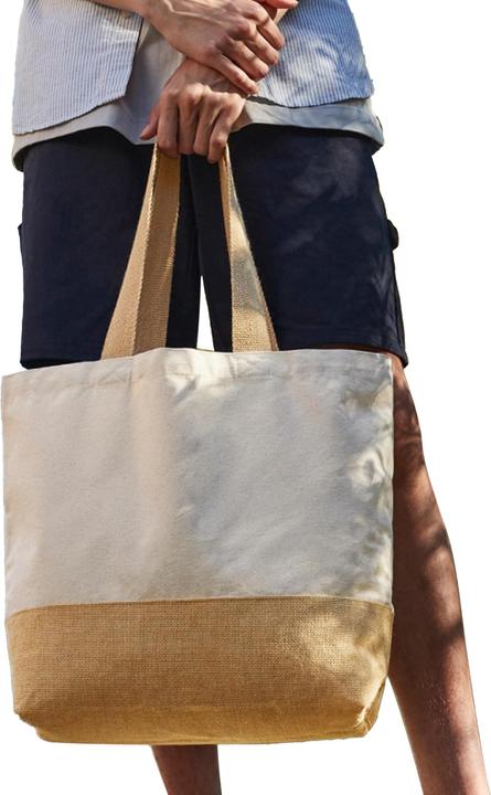 Actual product image Westford Mill Canvas carrier bag with jute bottom (18 l)