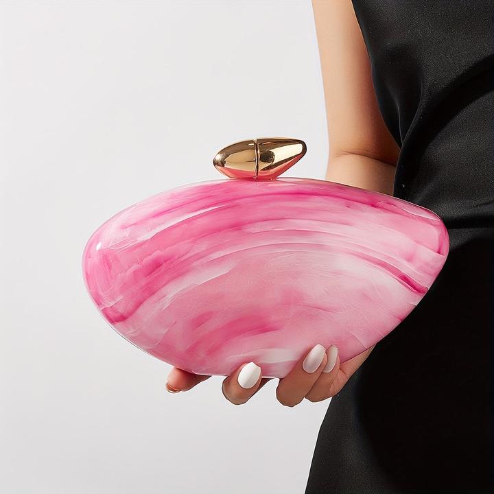 Actual product image Only-Bags.Store Elegant marble bag with magnetic fastening and detachable chain - vintage-inspired evening bag