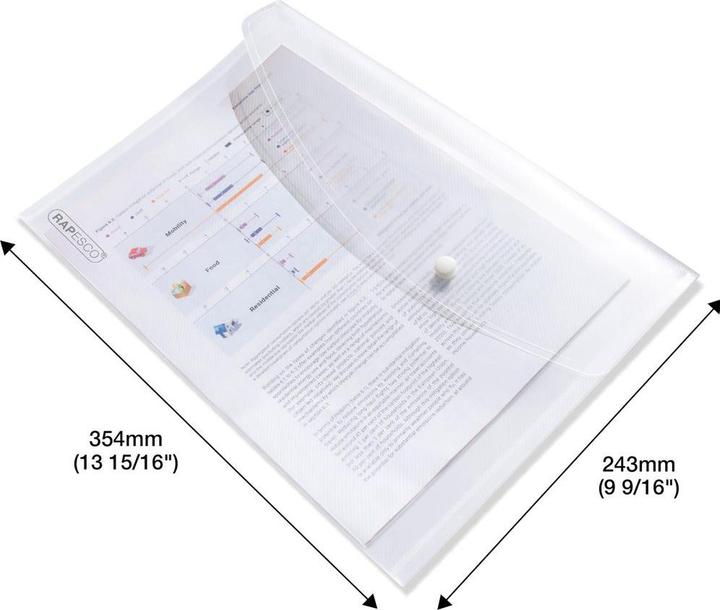 Produktbild Rapesco Dokumentenmappe A4+, transparent, 10 Stück (A4+, 10x)