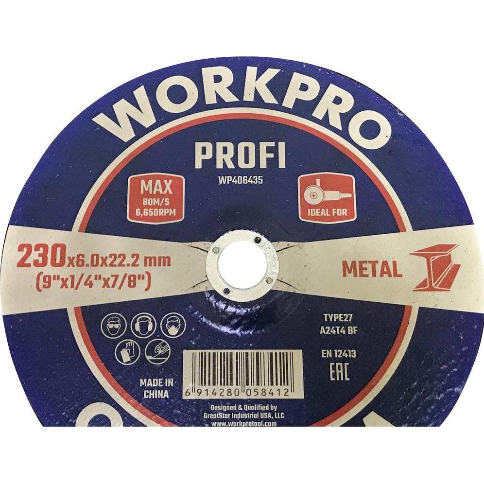 Workpro, Abrasivi, Schleifscheibe für Metall Profi– 230 mm 5 STK
