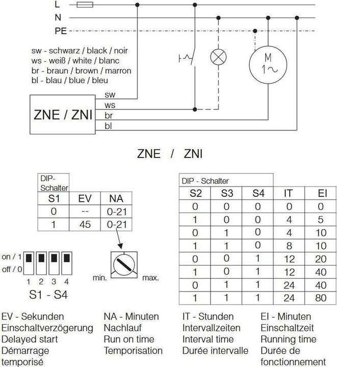 Actual product image Helios Overrun switch with variable overrun time 230 V ZNE