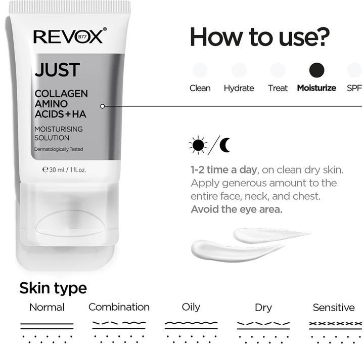 Actual product image Revoxb77 Just Collagen Amino Acids+HA (30 ml, Day cream)