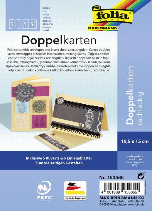 Actual product image Folia Double cards rectangular 220 g/m2 (5 pcs.)