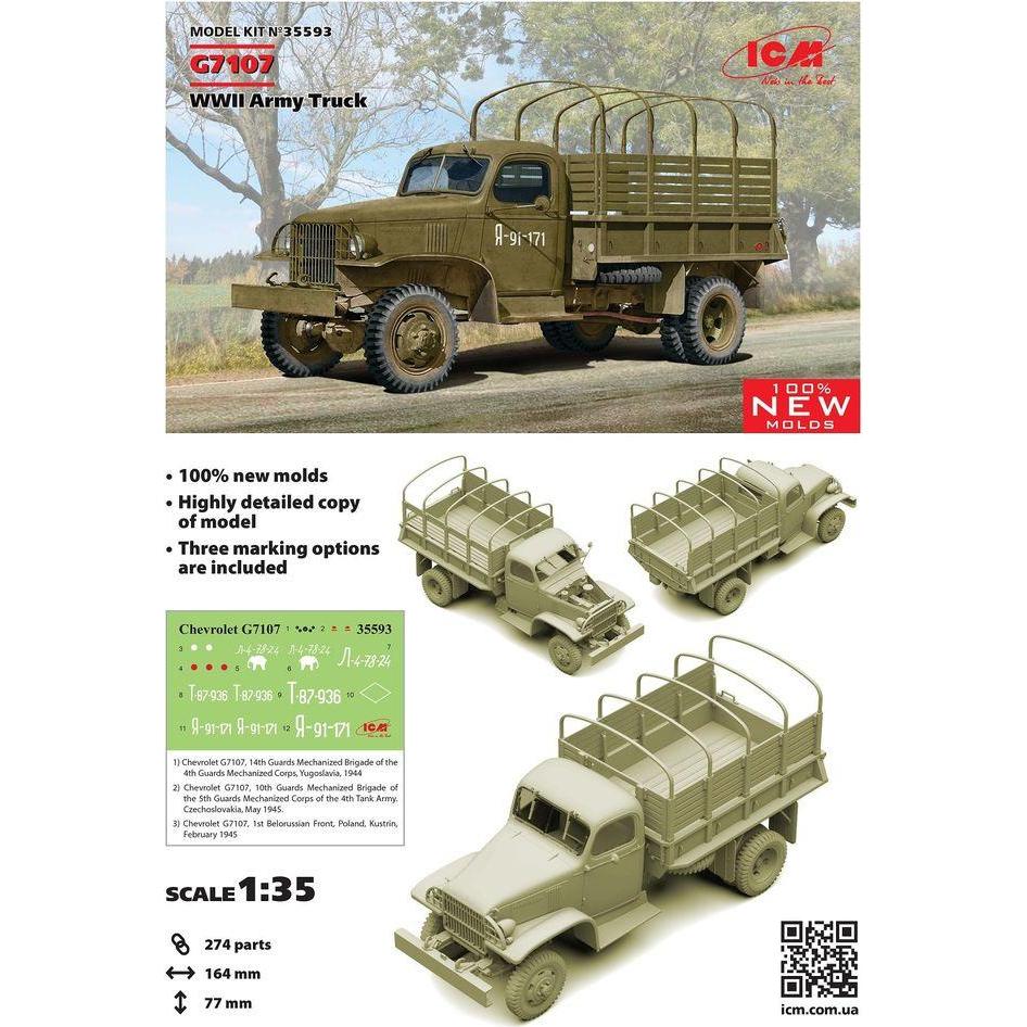 Icm G7107, Camion Dell'esercito Della Seconda Guerra Mondiale (100% Nuovi Stampi)