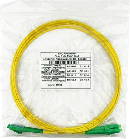 Actual product image BlueOptics Duplex fibre optic patch cable LC-LC singlemode 3 metre (CAT6, 3 m)