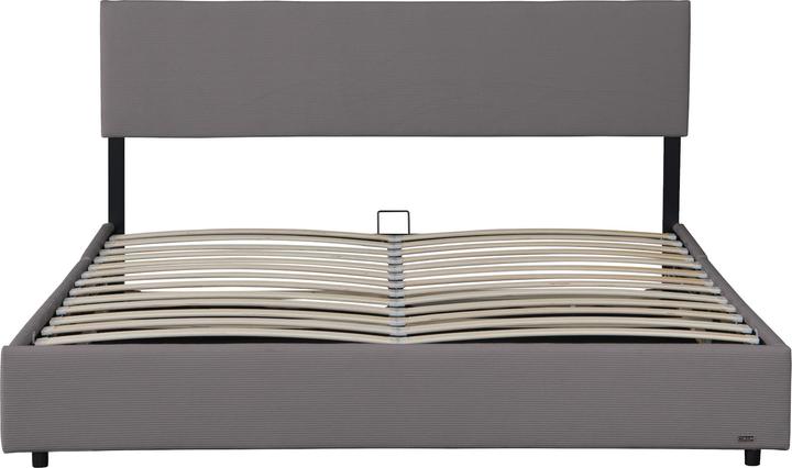 Actual product image Corium Polsterbett Juva Cord mit Lattenrost 140x200 cm Grau (140 x 200 cm)