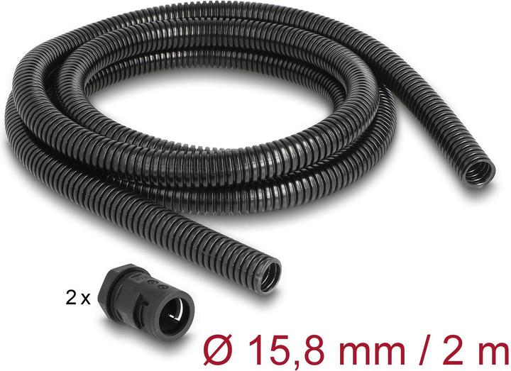 Produktbild Delock Kabelschlauch 2 m x 15.8 mm Schwarz (Kabelschlauch, 200 cm)