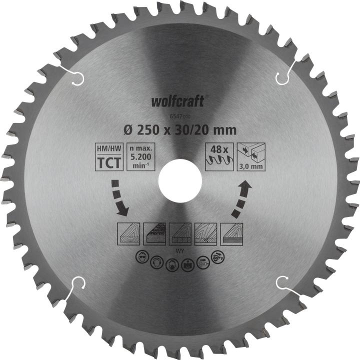Productafbeelding wolfcraft 1 verstekzaagblad HM 48 tanden ø250mm