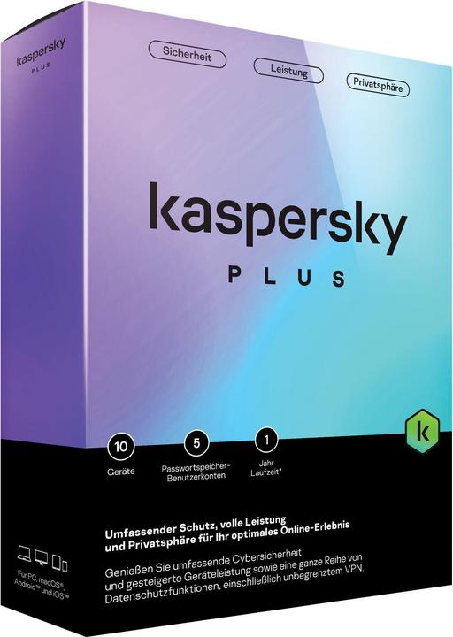 Immagine prodotto Kaspersky Plus 10 Device Sierra Box (EN) (10 Utente, 12 mesi)