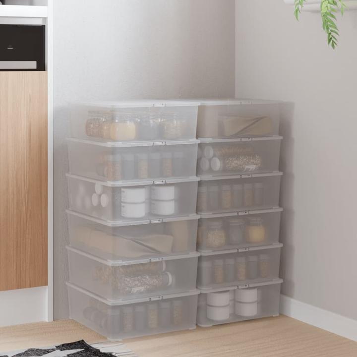 Produktbild VidaXL Aufbewahrungsboxen 12 Stk. Kunststoff 5 L Stapelbar (33 x 30 x 11 cm, 5 l)