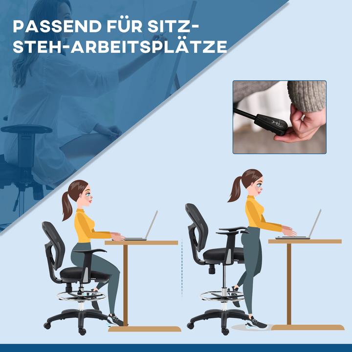 Actual product image Vinsetto Height-adjustable office chair with footrest