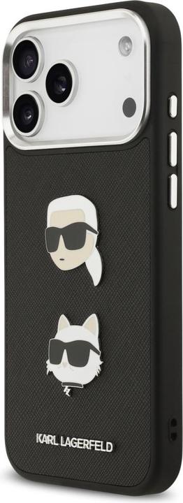 Immagine prodotto Karl Lagerfeld FW Grained Karl & Choupette Heads Pins & Logo case for iPhone 17 Pro Max black (Apple iPhone 17 Pro Max)