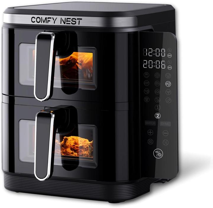 Image du produit Comfy Nest Friteuse à air double panier avec programmes cuisson et écran tactile