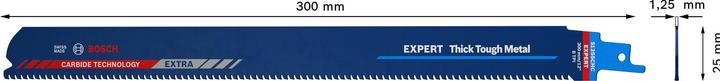 Actual product image Bosch Professional Zubehör EXPERT 'Thick Tough Metal' S 1255 CHC reciprocating saw blade, 1 piece