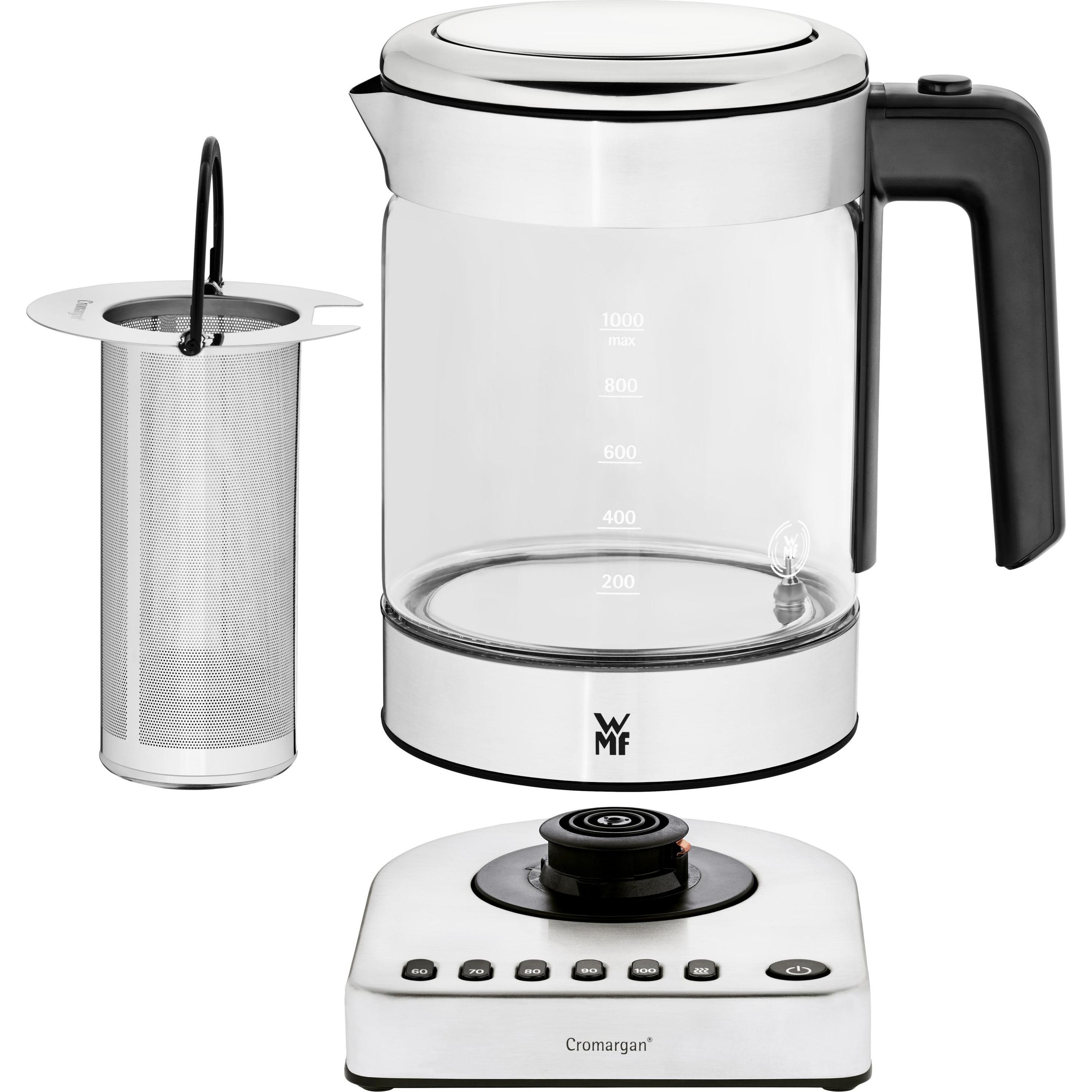 WMF Kümi Vario glazen waterkoker met temperatuurinstelling (413180012), Waterkoker, Zilver