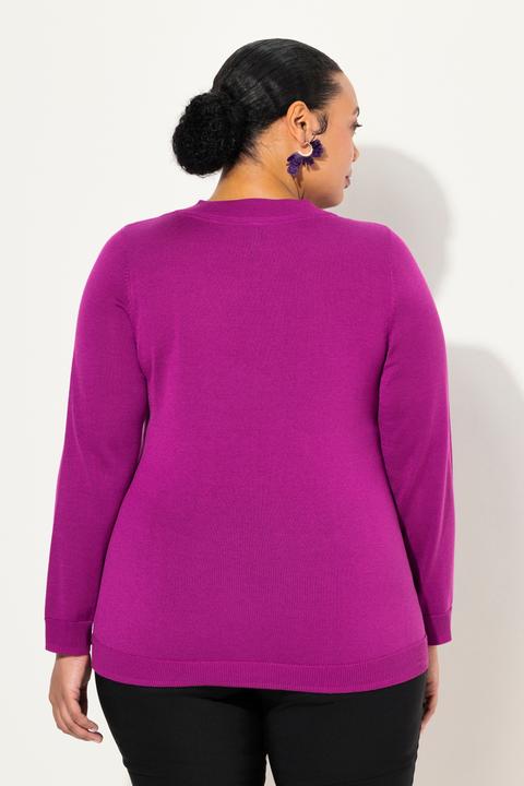 Produktbild Ulla Popken Pullover, V-Ausschnitt, Langarm, weicher Feinstrick (42, 44)