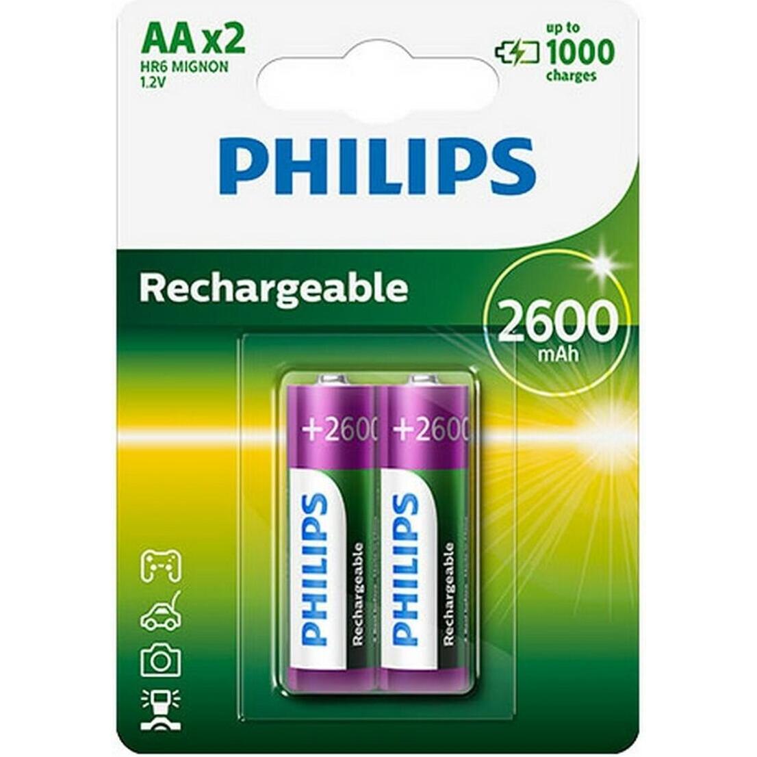 Ugreen Batterie ricaricabili Ni-MH AA R6B2A260/10 (2 pz., AA, 2600 mAh), Batterie + pile