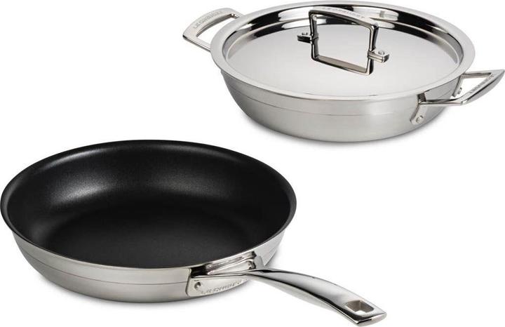 Le Creuset 3-ply Pfannenset 24 cm (24 cm, Pfannenset + Topfset, Edelstahl)