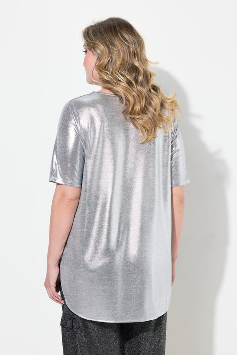 Produktbild Miamoda T-Shirt mit Brosche, A-Linie, Glanz-Jersey, Blütenbrosche (52)