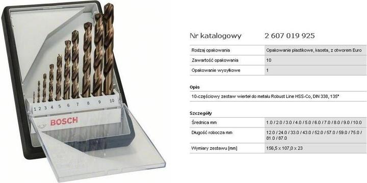 Produktbild Bosch Professional Zubehör PRO Stainless Steel HSS-Co Spiralbohrer-Set, 10-tlg. (1 mm, 10 mm, 2 mm, 3 mm, 4 mm, 5 mm, 6 mm, 7 mm, 8 mm, 9 mm)