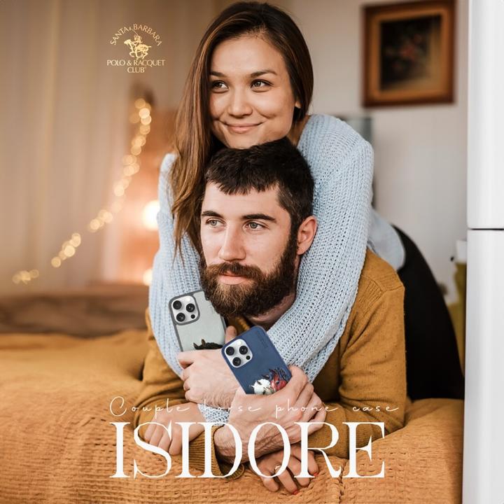 Actual product image Santa Barbara iPhone 16 Pro Max - Polo Isidore - Premium Hülle mit Pferd-Stickerei, Grau (Apple iPhone 16 Pro Max)