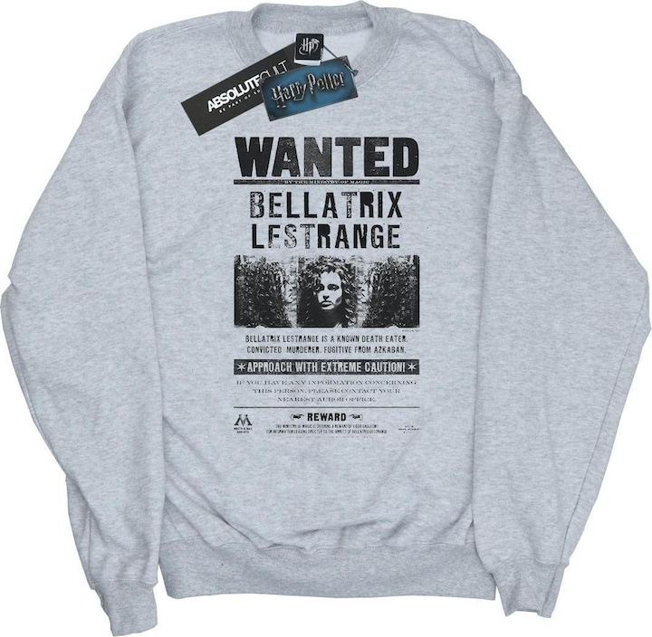 Actual product image Boys Bellatrix Lestrange Wanted Sweatshirt (128)