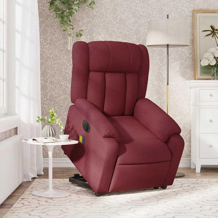 Immagine prodotto vidaXL Poltrona massaggiante con ausilio stand-up poltrona TV elettrica tessuto rosso vino