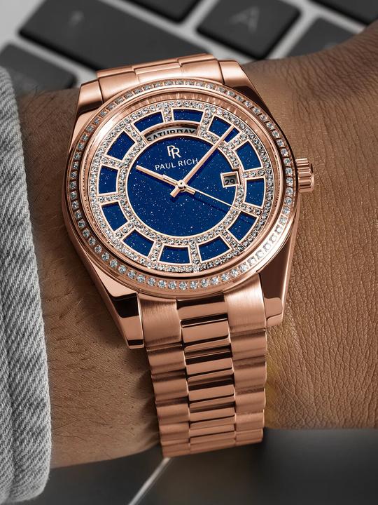 Produktbild Paul Rich PR-47459 Herrenuhr Crown Legacy Rose Gold Aventurine Blue 40mm 5ATM (Analoguhr, 40 mm)