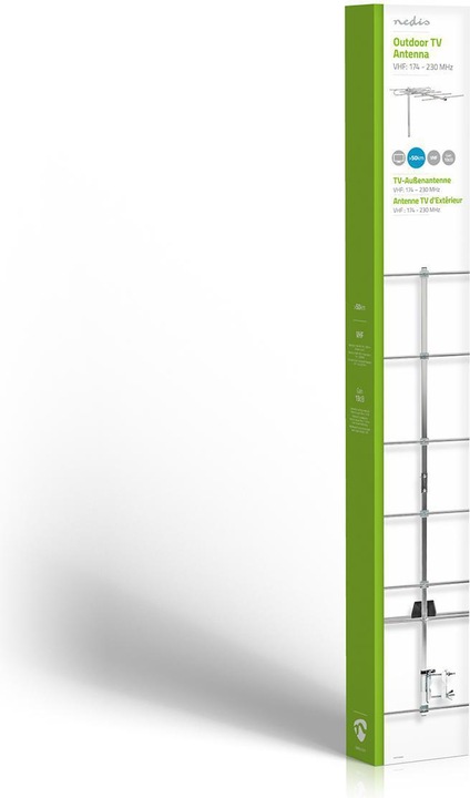 Produktbild Nedis TV Antenne - Max. 13dB Verstärkung - VHF: 174-230 MHz - 50km Reichweite - für Draussen (Parabolantenne, 13 dB, UKW / MW / LW)