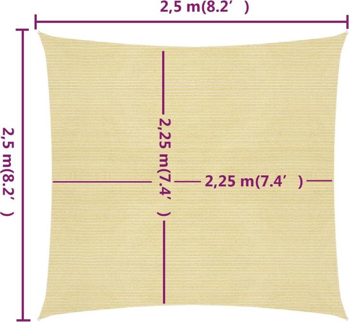 Actual product image vidaXL Voile d'ombrage (250 x 250 cm)