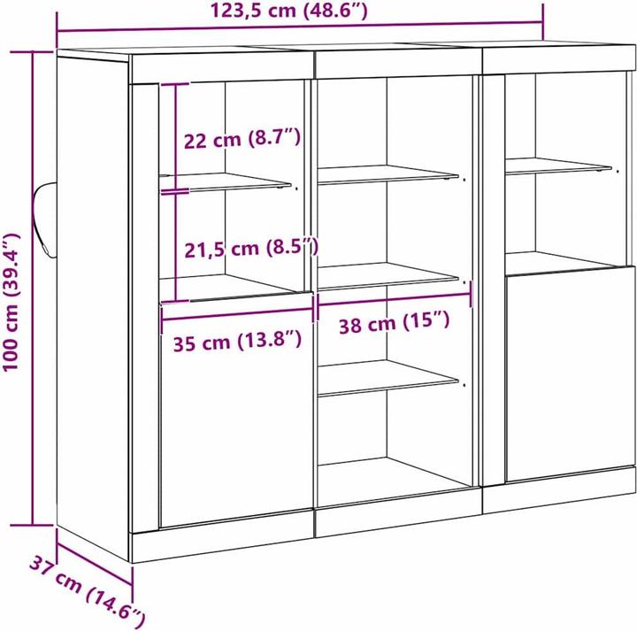 Immagine prodotto VidaXL Credenza (123 x 37 x 100 cm)