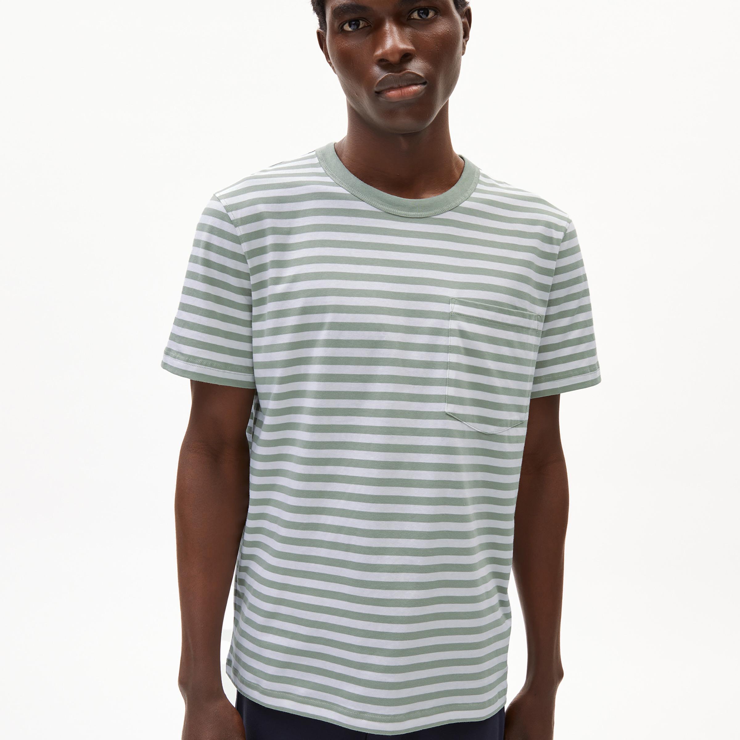 Thumbnail - Armedangels, Herren, Shirt, Maarkos Pocket Stripes, Grün, (XXL)