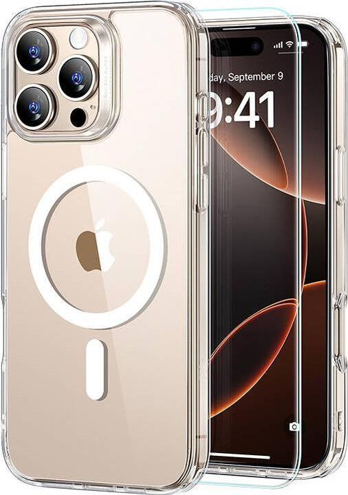 Produktbild ESR Classic Hybrid Halolock MagSafe Case + Tempered Glass for iPhone 16 Pro - Clear (Apple iPhone 16 Pro)