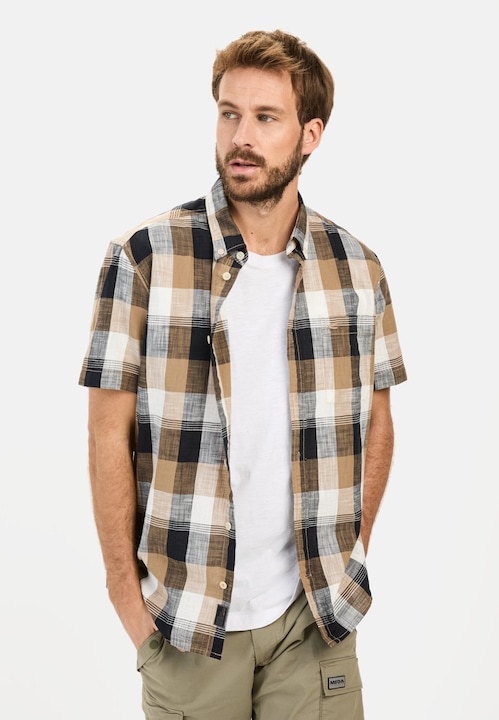 Actual product image Camel Active Kariertes Kurzarmhemd aus reiner Baumwolle (XXL)