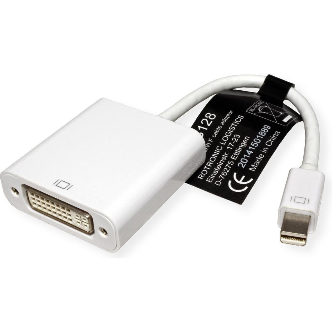 Roline Bianco Mini Dp Chiuso (Dvi, 10 Cm), Adattatore Dati + Video,