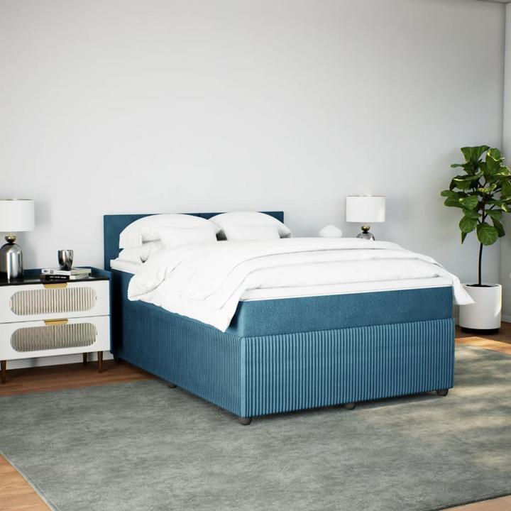 Produktbild VidaXL Bo x springbett mit Matratze 160 x 200 cm Samt (160 x 200 cm, 160 x 200 cm)
